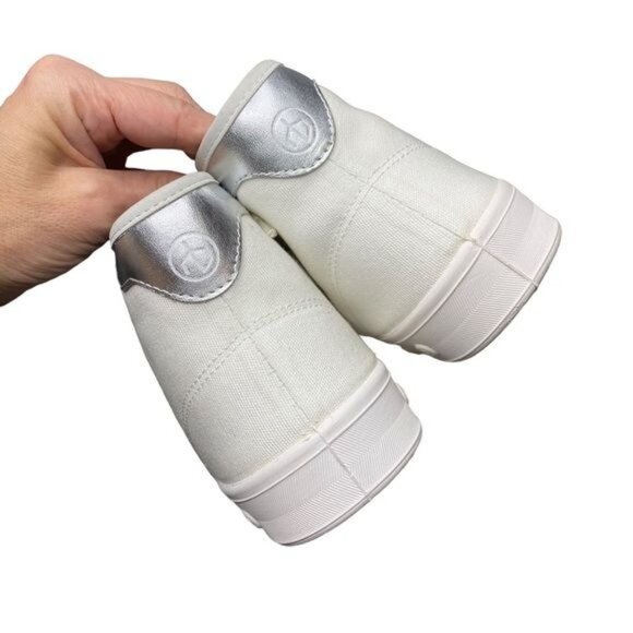 Rag & Bone Standard Issue Sneakers High Tops Canvas White Silver Lace Ups sz 11 - Picture 7 of 16